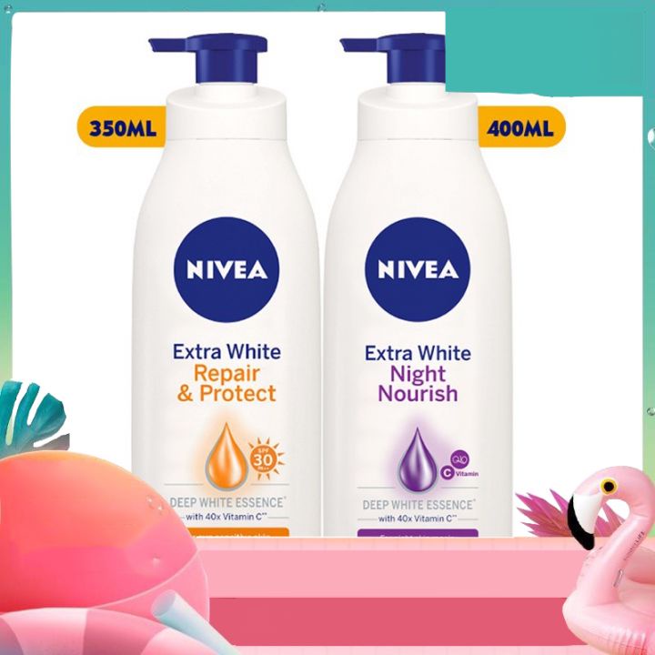 Sữa Dưỡng Thể Trắng Da Nivea 400ml NGÀY VÀ ĐÊM DƯỠNG TRẮNG -DƯỠNG ẨM -MIN DA  CHỐNG NẮNG KHÔNG GÂY NHỜN RÍT -KHÔNG BẾT