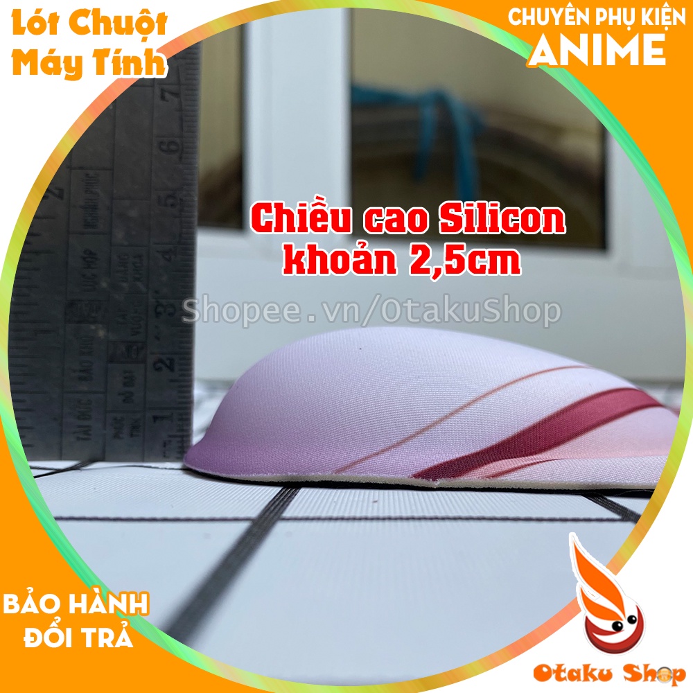 Lót chuột anime 3d độn Silicon nhiều hình Game Genshin Impact, kimetsu, one piece, titan dùng di chuột