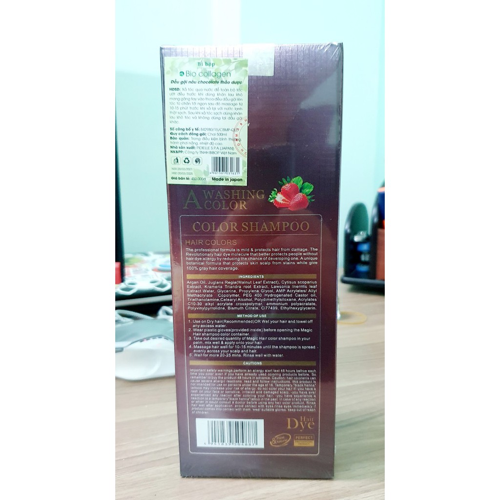 Gội Nhuộm Đen THẢO DƯỢC Nhật Bản 500ml-Hàng chính hãng