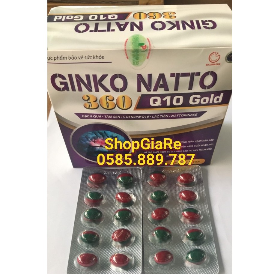 Ginkgo Natto 360 Q10 Gold cải thiện chứng mất ngủ hoạt huyết dưỡng não, đau đầu chóng mặt, ngủ không ngon giấc
