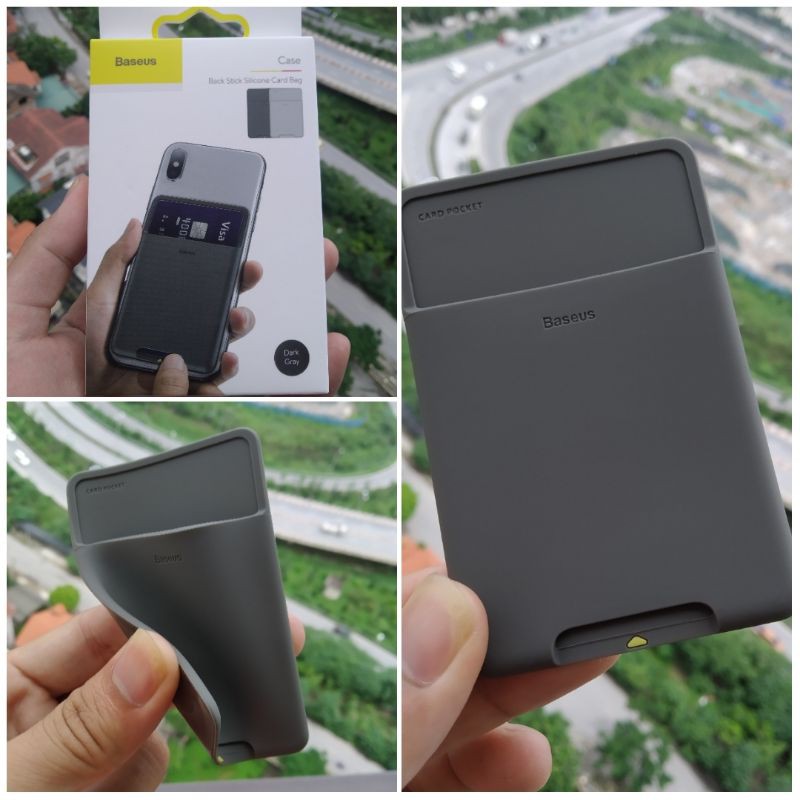 Case đựng thẻ siêu mỏng dùng gắn lưng điện thoại Baseus Back Stick Silicone Card Bag