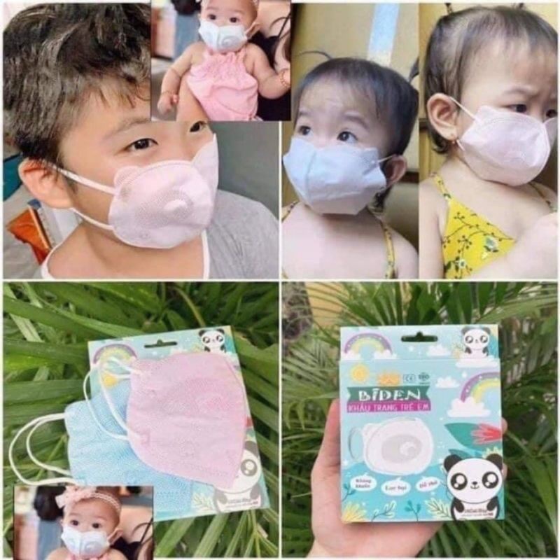 Hộp khẩu trang cho bé hình Gấu nhiều màu 10 cái