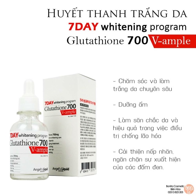 [FREE SHIP] Huyết Thanh Trắng Da 7day Glutathione 700 Hàn Quốc ( kèm Bill )