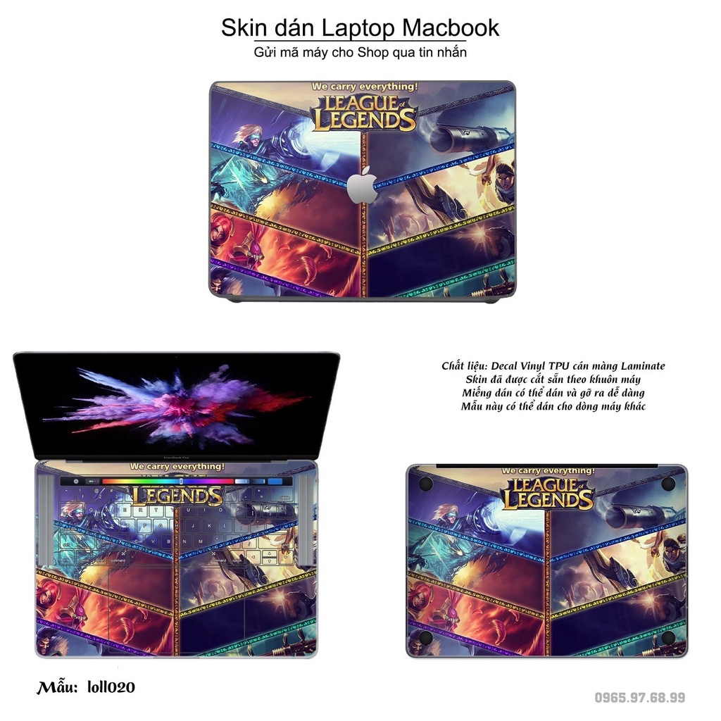 Skin dán Macbook mẫu Liên Minh Huyền Thoại (đã cắt sẵn, inbox mã máy cho shop)