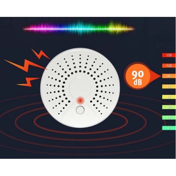 Cảm Biến Báo Khói Cảnh Báo Hỏa Hoạn wifi tuya - dùng pin