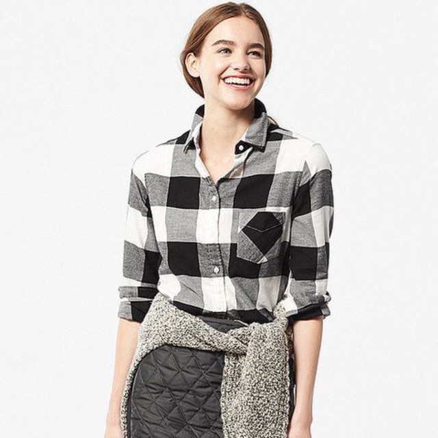 Sơmi caro trắng đen