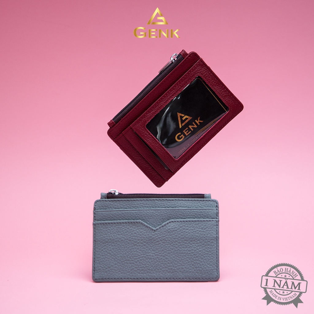 Ví Da Nữ mini đựng thẻ card holder Thương Hiêụ Genk - GBN01