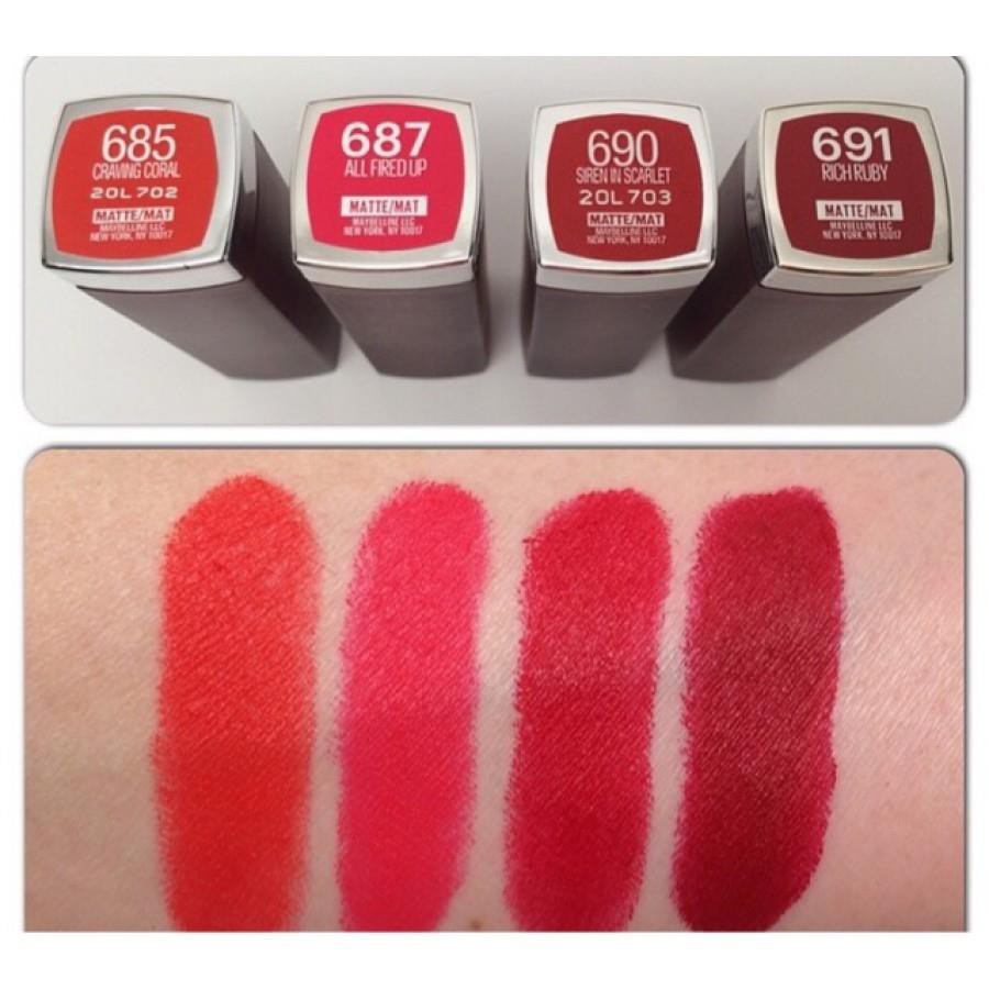 Son lì maybelline creamy matte - 691 rich ruby (đỏ ruby)