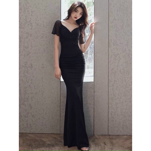 SIZE>70KG ĐẦM DẠ HỘI ĐÍNH ĐÁ PHỐI REN
