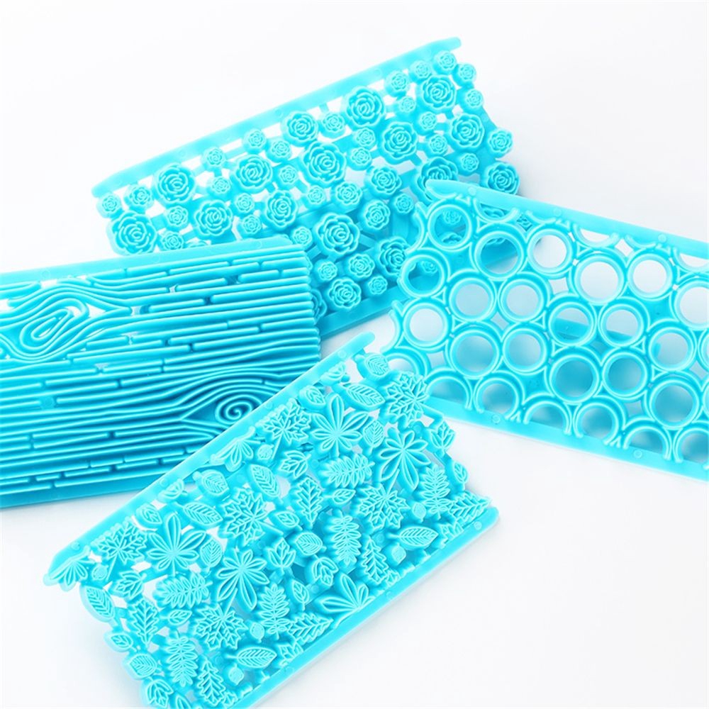 Khuôn in nổi làm bánh họa tiết hoa chất liệu nhựa BPA kích thước 15x8x0.8cm tiện dụng