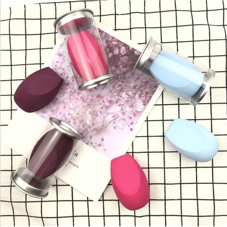 (hàng Mới Về) Set Mút Trang Điểm Kèm Mút Trang Điểm Hình Thùng Tròn Tiện Dụng