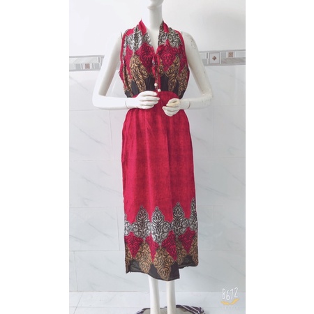 [size 2/55-65ky] Đầm maxi lanh lụa nữ thổ cẩm đầm đi biển 🌊