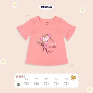 Áo cộc tay bé gái Dokma Size 2-6Y