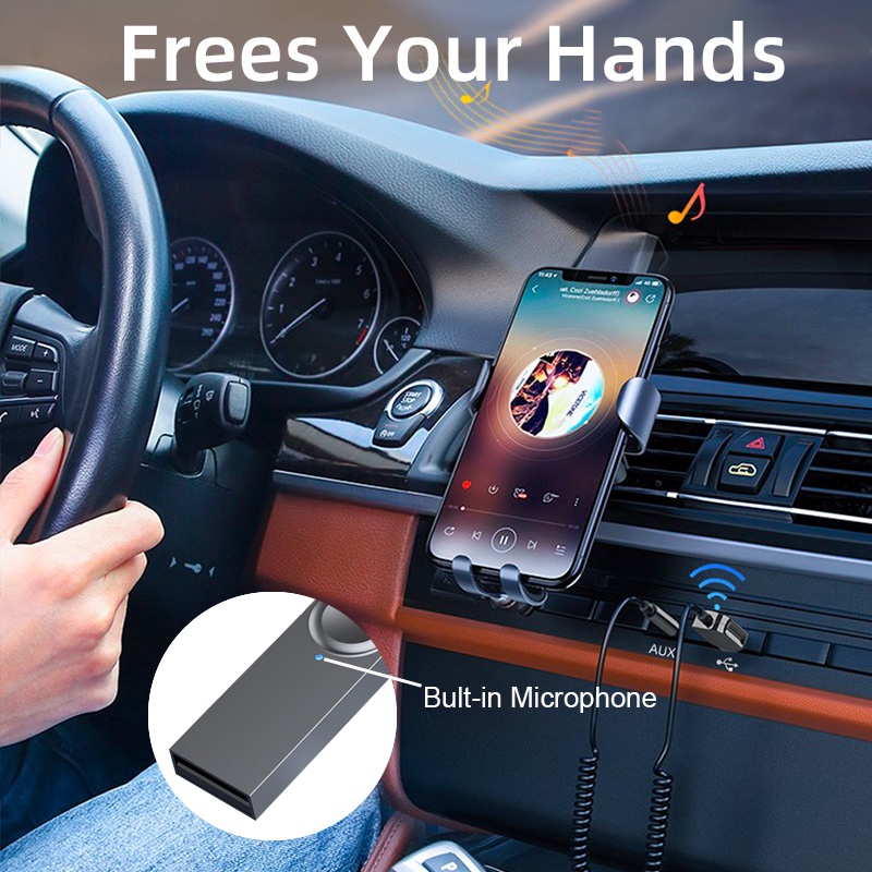 Thiết Bị Thu Phát Bluetooth 5.0 Cổng Usb Sang Giắc Cắm 3.5Mm Cho Xe Hơi