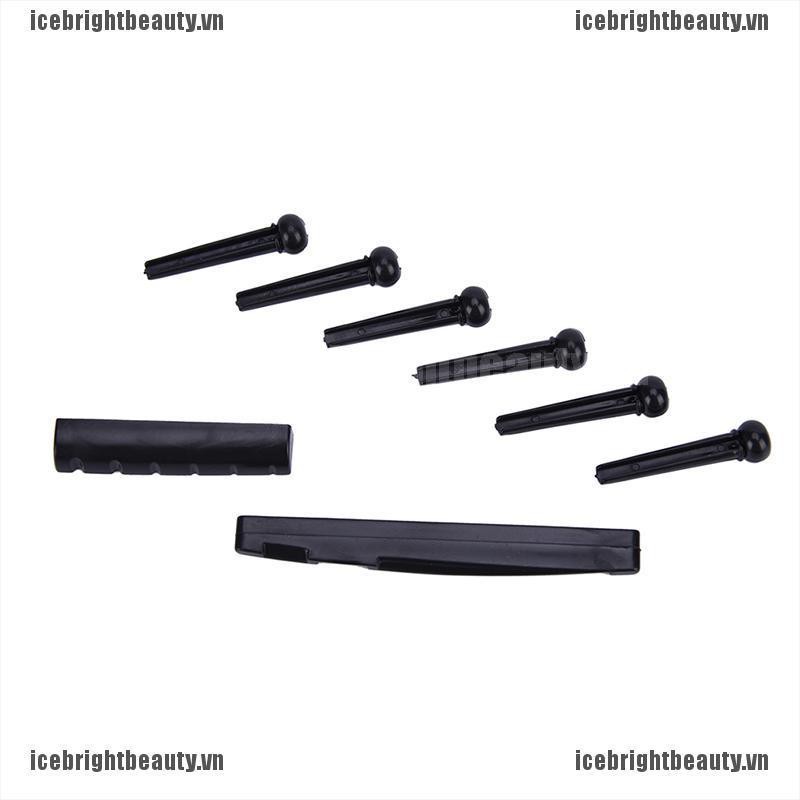 Bộ Ngựa Đàn 6 Chốt + Yên + Ngựa Đàn Màu Đen / Trắng Chuyên Dụng Cho Guitar Acoustic