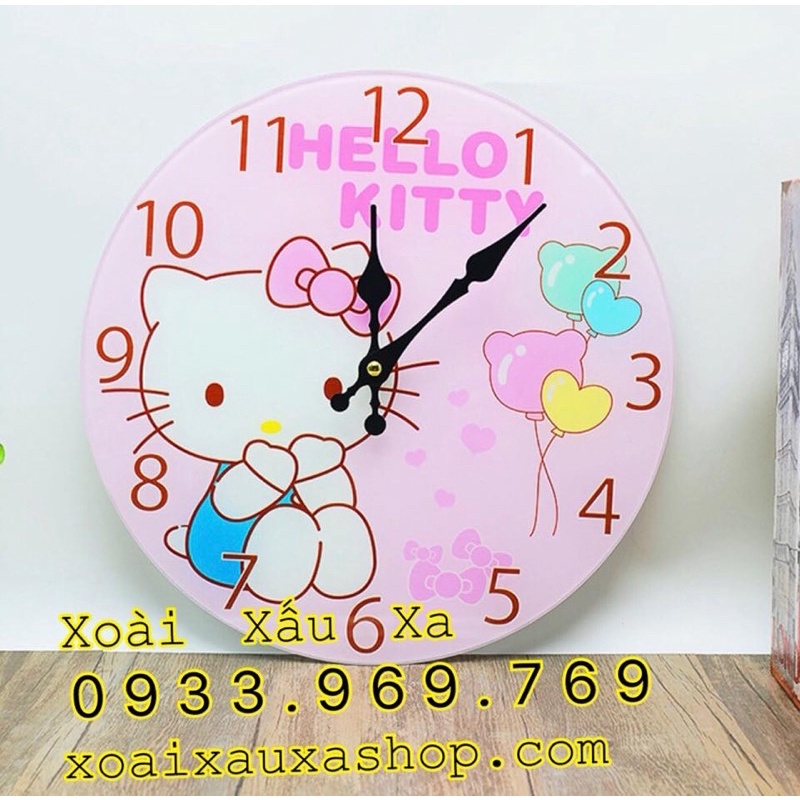 đồng hồ treo tường hoạt hình kitty-melody-rilakkuma-totoro dễ thương 30cm