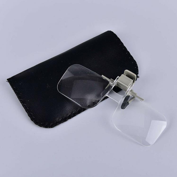 Kính lúp đeo mắt phóng đại 2x kẹp mắt kính siêu tiện, giá rẻ