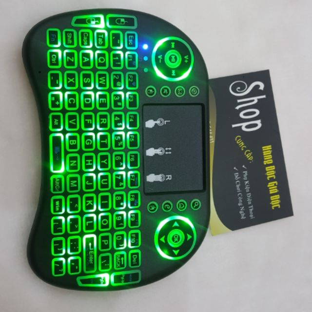Bàn phím kiêm chuột không dây có led dùng cho smart tivi , điện thoại, tablet ... nhỏ gọn