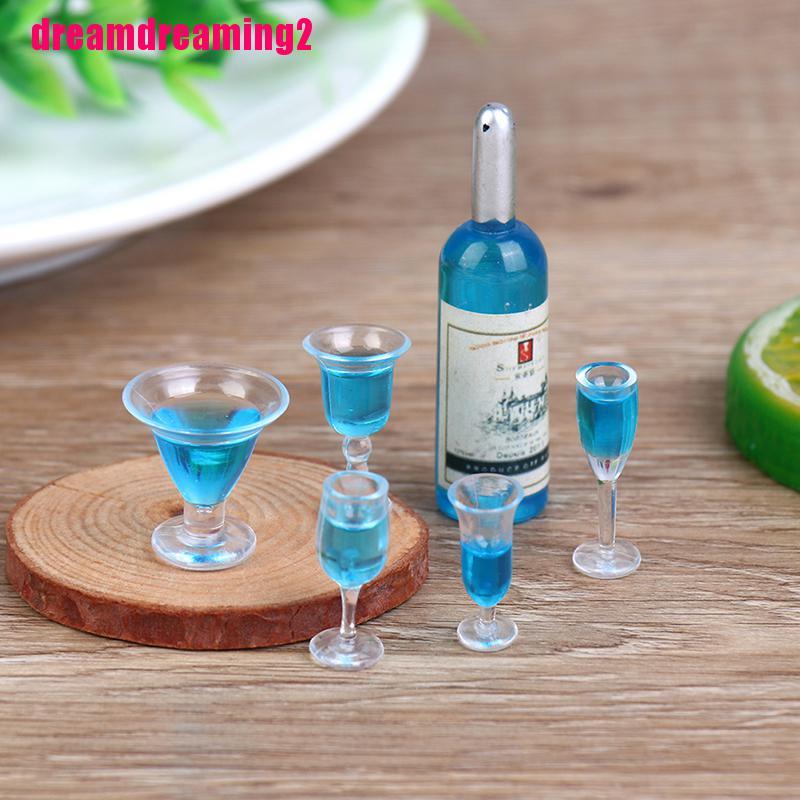 Bộ 6 Ly Rượu Vang Tỉ Lệ 1: 12 Trang Trí Nhà Búp Bê