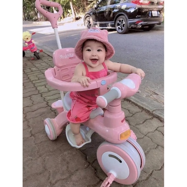 Xe đẩy cao cấp 618 kiêm chòi chân và đạp có nhạc có đèn