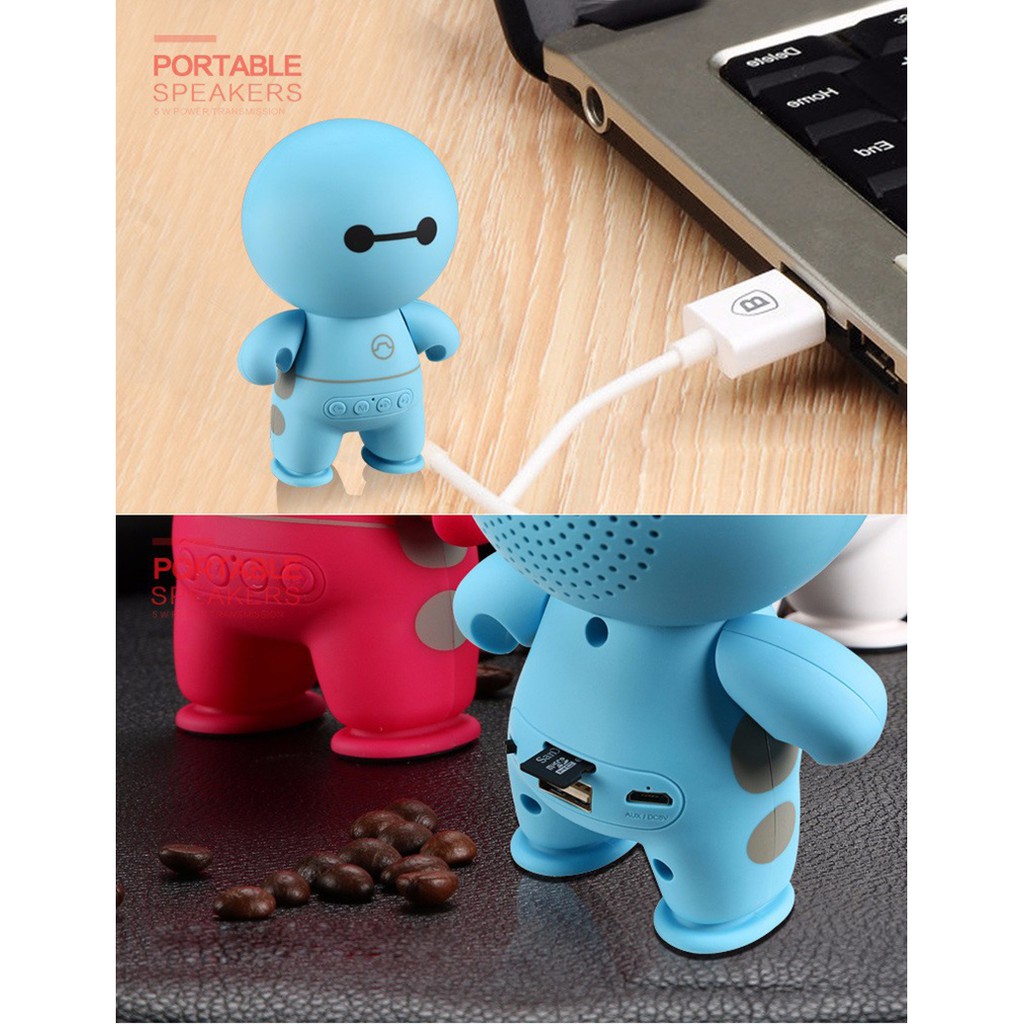 Loa bluetooth 💓FREESHIP💓 Loa bluetooth mini Music A9 Baymax thiết kế nhỏ gọn tạo cảm giác thân thiện, dê thương 7038