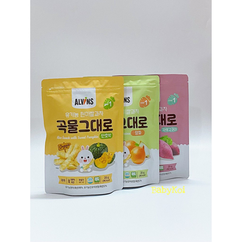Bánh gạo ăn dặm ALVIN hữu cơ cho bé 6m