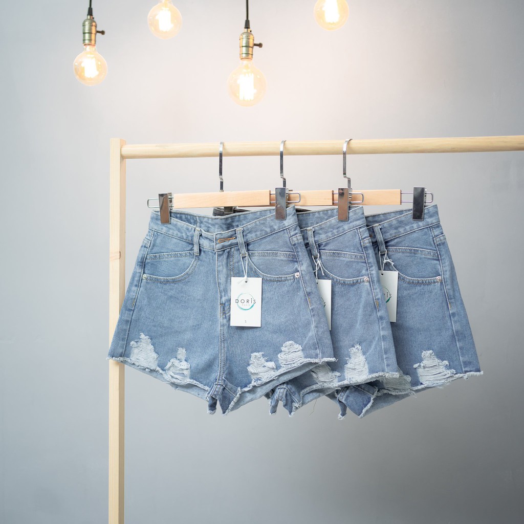 [NHIỀU MẪU SIZE S] Quần Short Jean Cạp Cao, Quần Đùi Nữ Rách Kiểu