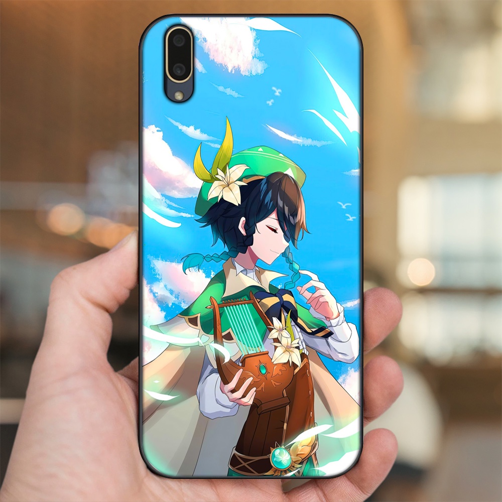 Ốp lưng Vivo V11 viền đen in hình Venti Genshin Impact