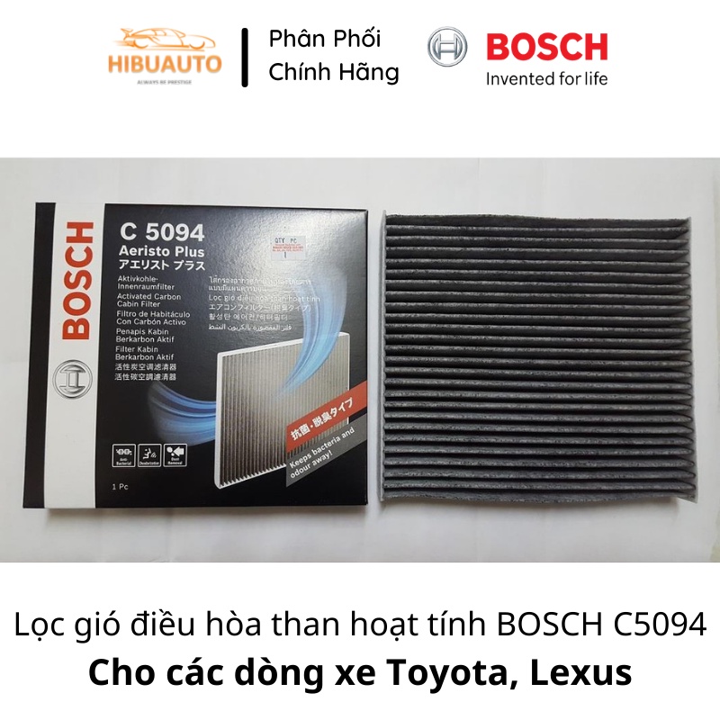 Lọc gió điều hòa BOSCH C5094 cho các dòng xe Toyota, Lexus - có lớp than hoạt tính