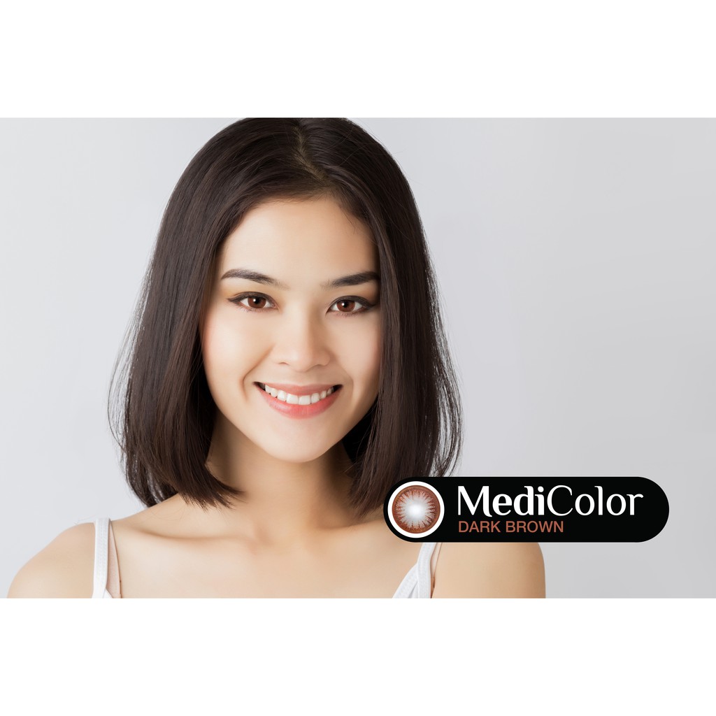 [Mã TOPL11 giảm 200K đơn 290K] Một Cặp Kính Áp Tròng Australia Màu Nâu Medicolor 6 Tháng (Loại 0 Độ)