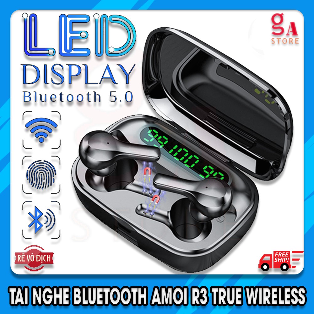 [BẢN QUỐC TẾ] Tai nghe Bluetooth Amoi R3 Bluetooth 5.0, cảm ứng cực nhạy, âm hay mic tốt, có DAC, chống nước IPX7