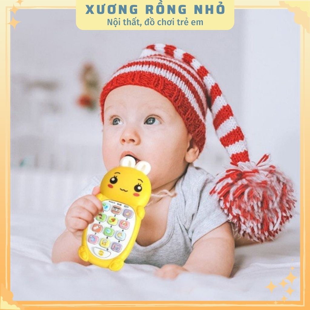 Đồ chơi điện thoại thông minh song ngữ Anh-Việt, Điện thoại đồ chơi Tiếng việt cho bé tặng kèm 2 pin và dây đeo cổ