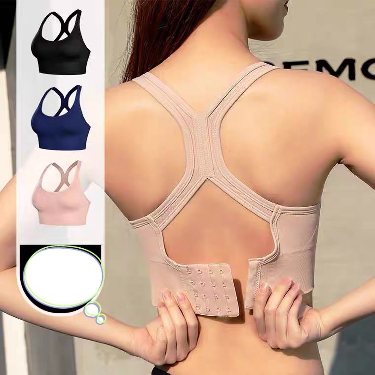 ÁO BRA TẬP GYM YOGA NÂNG NGỰC ĐỊNH HÌNH 3 HÀNG MÓC CÀI chất cotton