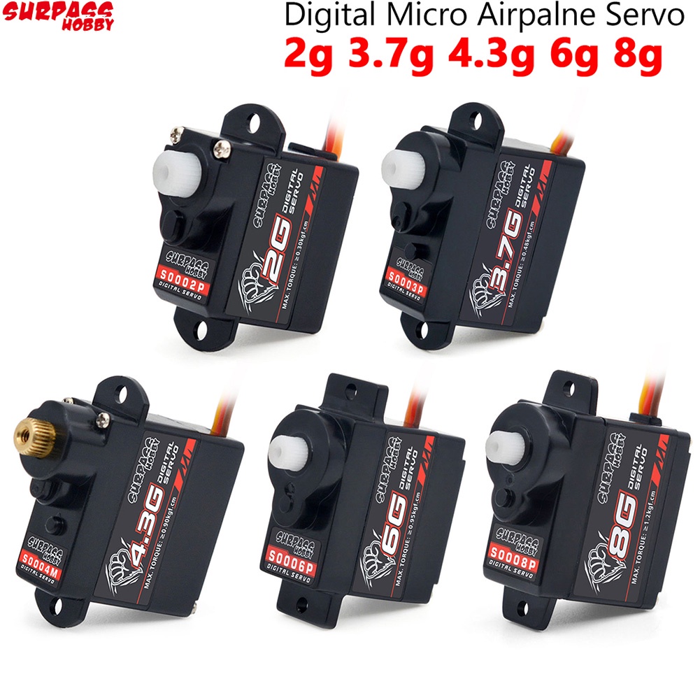 Động Cơ Servo Mini 2g 3.7g 4.3g 6g 8g Bằng Kim Loại Và Nhựa Dành Cho Đồ Chơi Điều Khiển Từ Xa