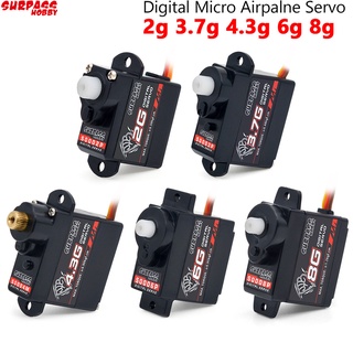 Động cơ servo mini 2g 3.7g 4.3g 6g 8g bằng kim loại và nhựa dành cho đồ chơi điều khiển từ xa