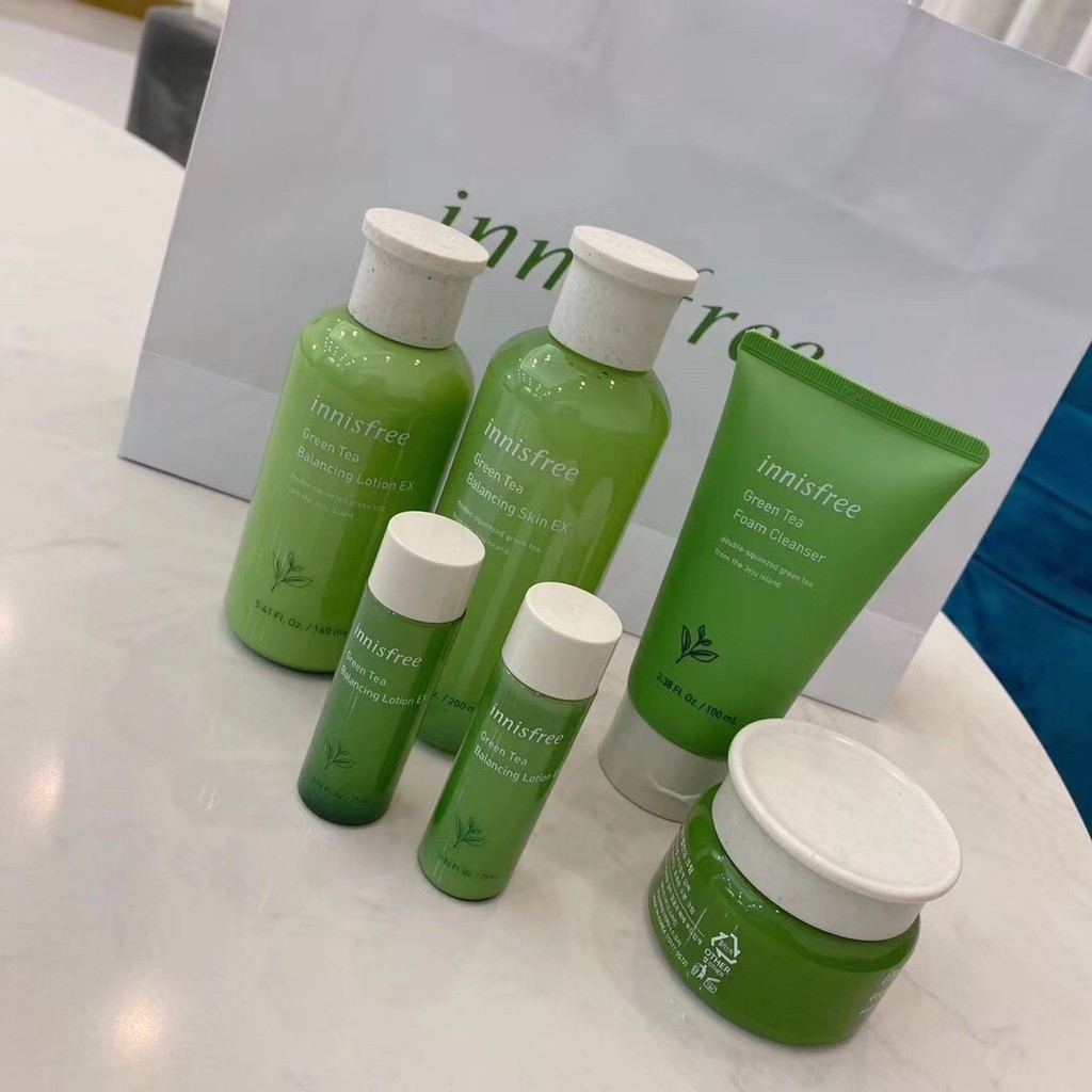 phuong9hn BỘ DƯỠNG TRÀ XANH 6 MÓN INNISFREE GREEN TEA BALANCING SPECIAL SKIN CARE EX 2020 ma20s