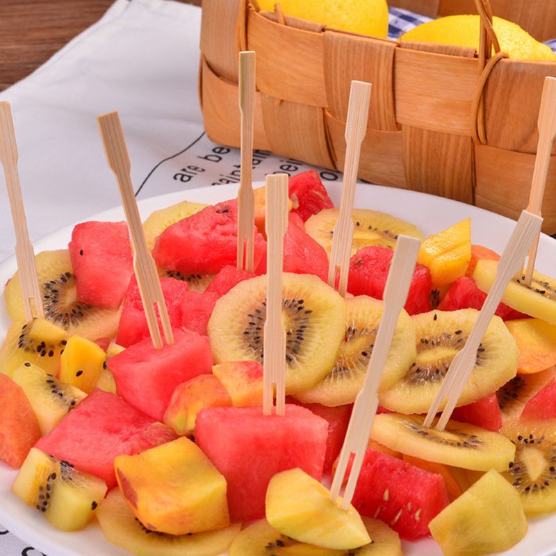 100 Nĩa gỗ nhỏ dài 9cm dùng ăn bánh su tròn, tiramisu, bông lan trứng muối