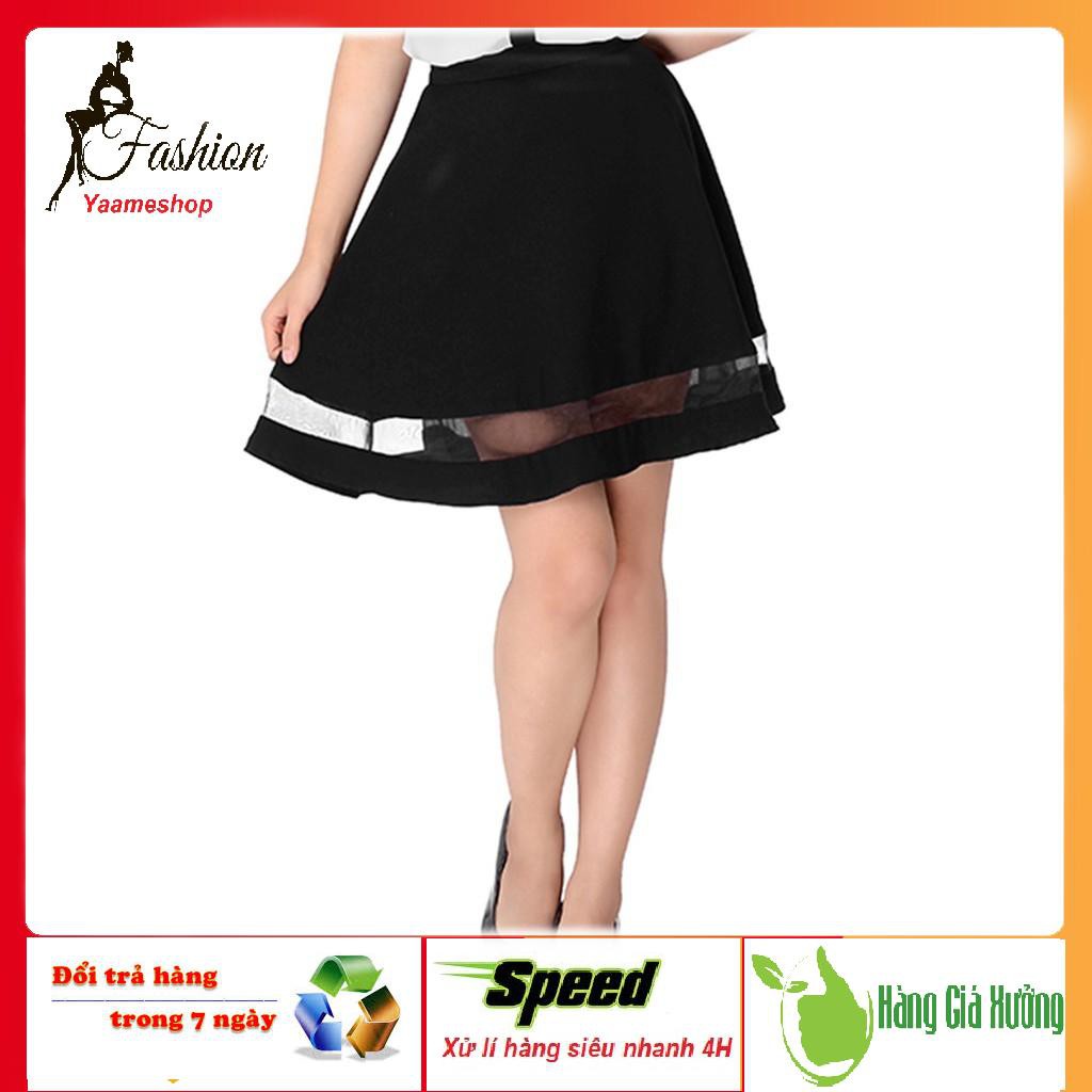[CỰC HOT] Chân Váy Xòe Cách Điệu Xếp Ly Phối Lưới - Dễ Mix đồ