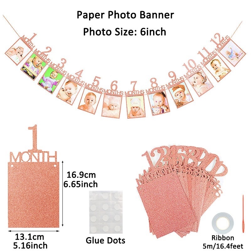 Dây Treo Khung Ảnh Chúc Mừng Sinh Nhật 1 Tuổi Cho Bé 12 Tháng Tuổi