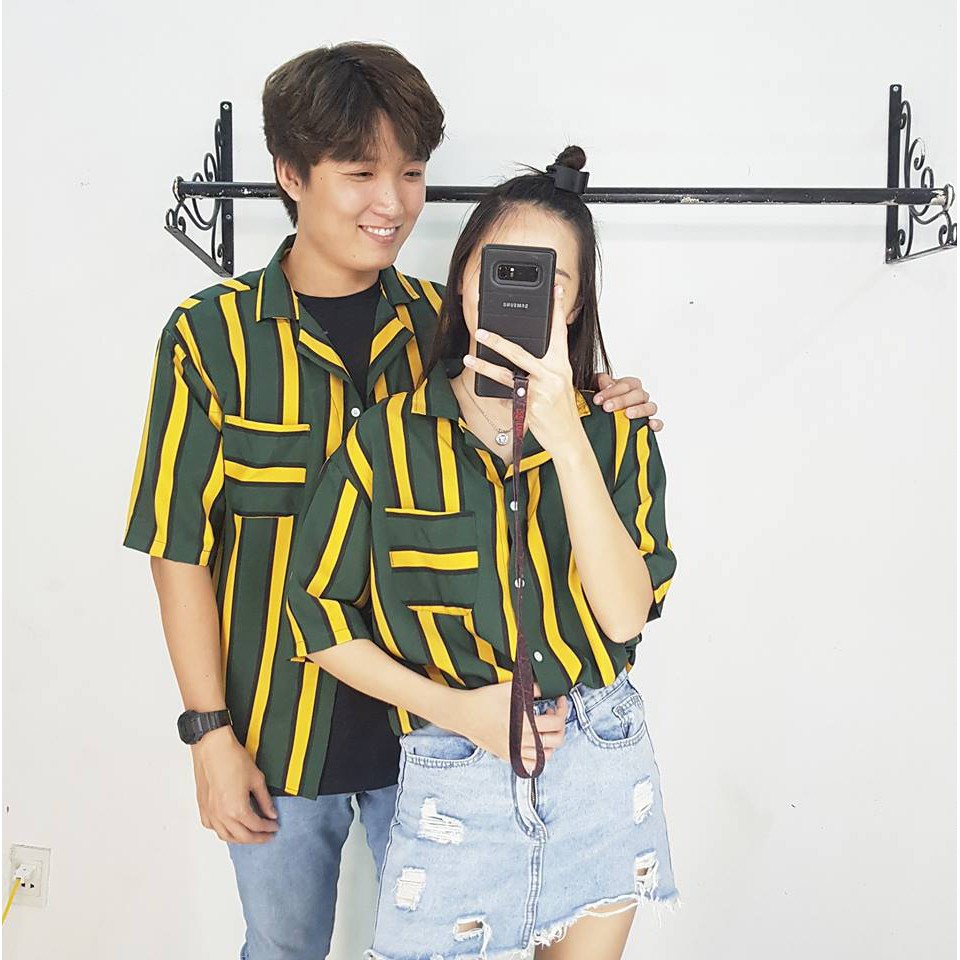 sơ mi sọc tay ngắn oversize /......................................