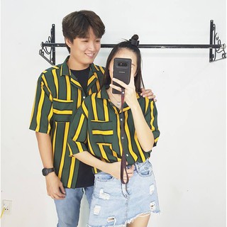 Sơ mi sọc tay ngắn oversize /......................................