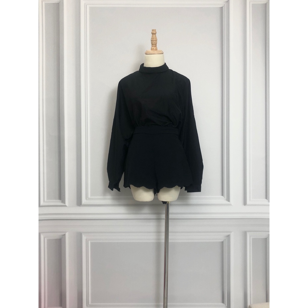 Quần viền lượn HM hàng hiệu chính hãng thời trang nữ N109 màu đen size 36 secondhand thanh lý ký gửi