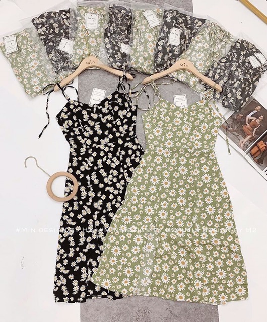 Váy 2 dây hoa cúc nhí siêu xinh