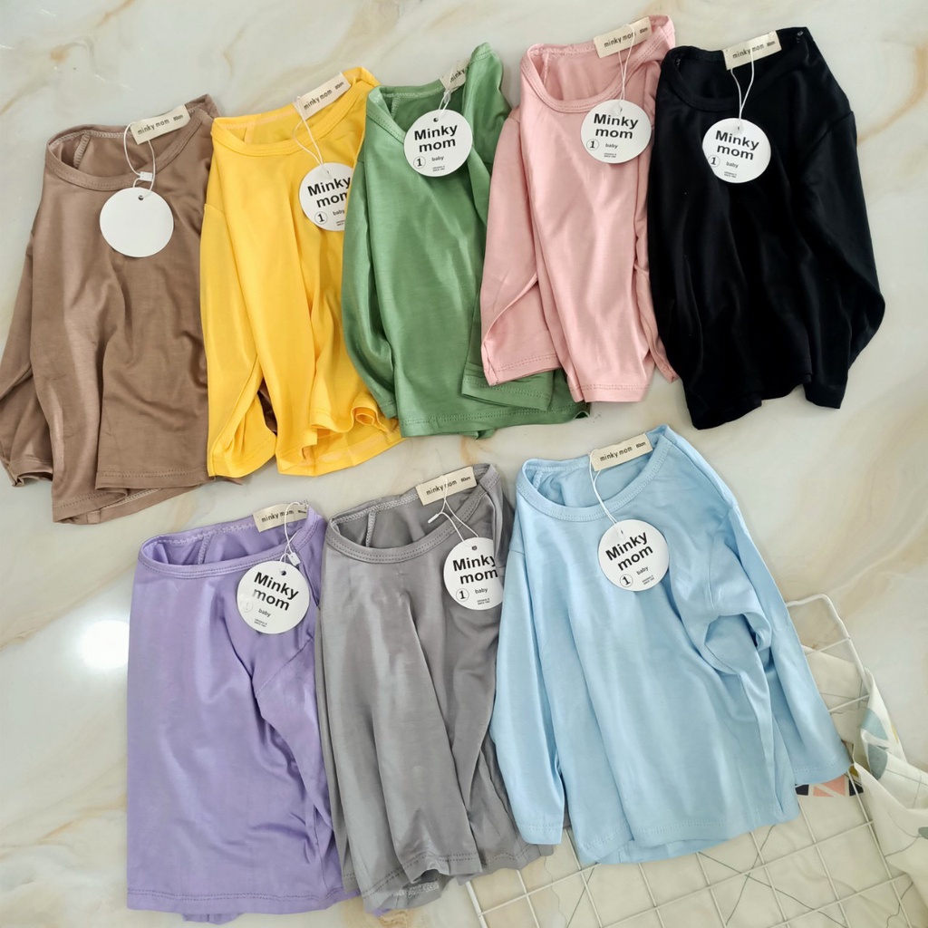 A19 - Áo Dài Tay Thun Lạnh Cổ Tròn Cho Bé Trai Bé Gái