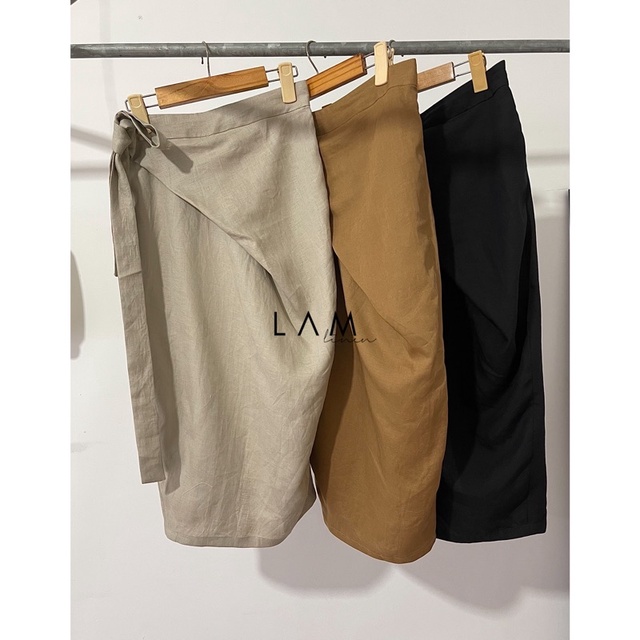 Chân váy dài đắp chéo kiểu dáng độc lạ vải Linen cao cấp