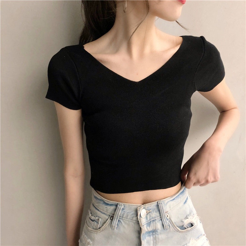 Áo Thun Ngắn Tay Hở Lưng Gợi Cảm Thời Trang Hàn Quốc Cho Nữ Áo phông Nữ NZ-TX-237