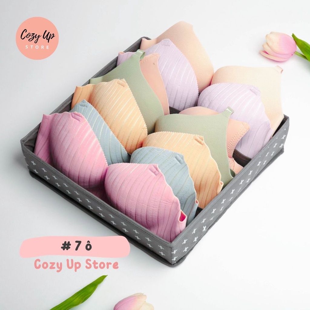4 HỘP ĐỰNG ĐỒ LÓT 6+7+12+24 NGĂN BẰNG VẢI CHỐNG THẤM NƯỚC
