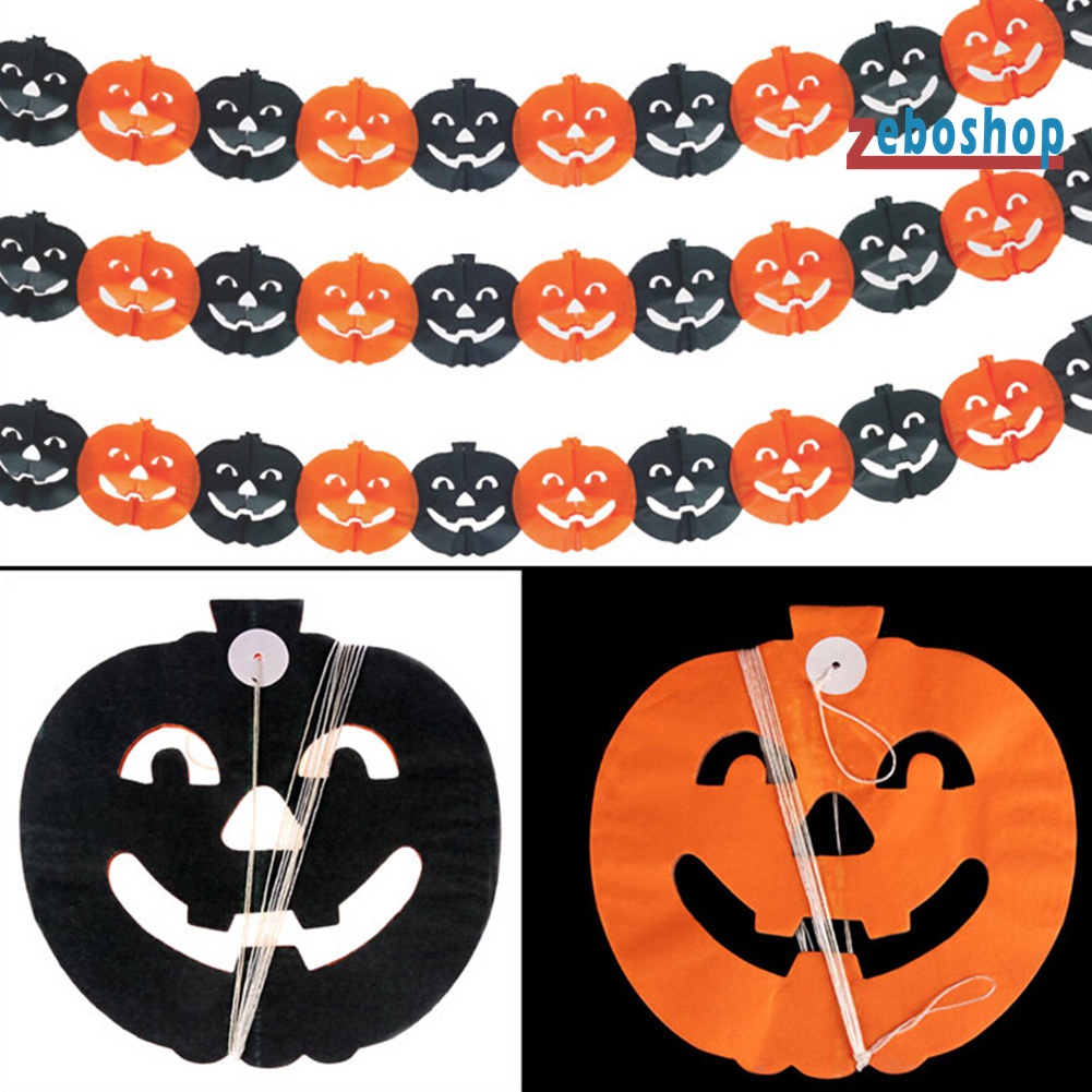 Dây Treo Trang Trí Halloween 300cm Chủ Đề Nhện Dơi Bí Ngô