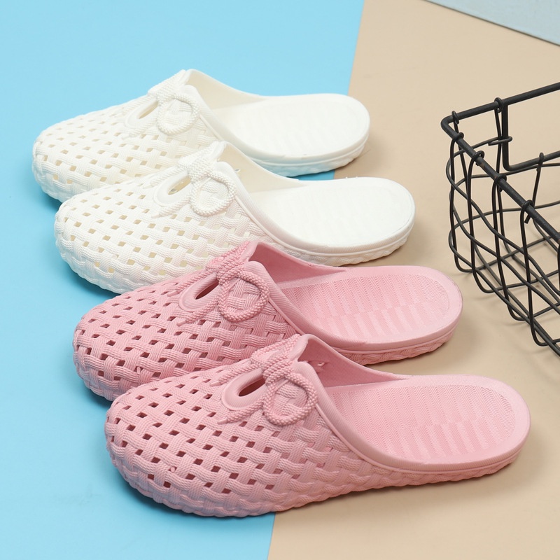 Home Slipper Indoor Slipper Non Slip Hole Shoes Female Summer Flat Heel Selipar Rumah