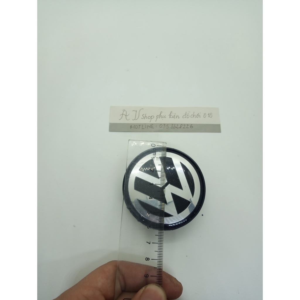 Logo chụp mâm, ốp lazang bánh xe ô tô Volkswagen Đường kính 63mm